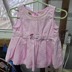 Faded Glory Light Pink Sleeveless Bow-Front Casual Dress